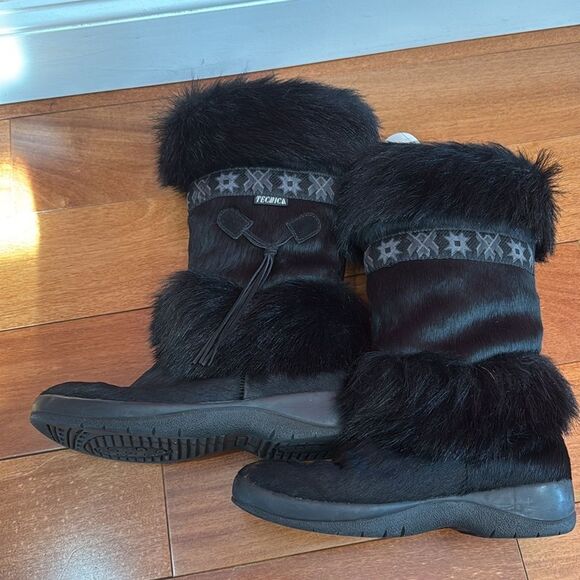 Tecnica Skandia Women's Black Fur Ski Boots Made in Italy size 10 - Picture 5 of 12